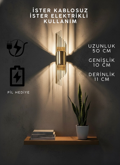 Gold Pilli ve Elektrikli Merdiven Aplik