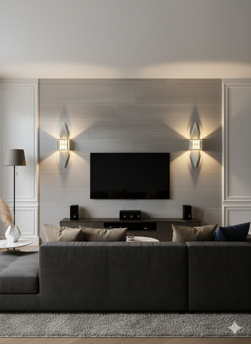 Gümüş Renk Pilli ve Elektrikli Aplik Piramit