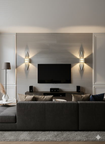 Gümüş Renk Pilli ve Elektrikli Aplik Piramit