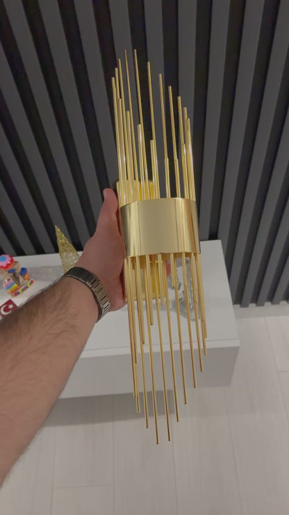 Gold Renk Pilli ve Elektrikli Aplik Sarkıt Model