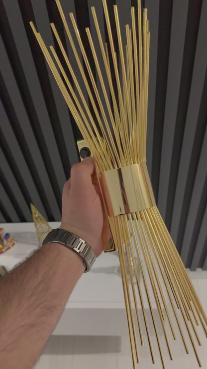 Gold Renk Pilli ve Elektrikli Aplik Kirpi Model