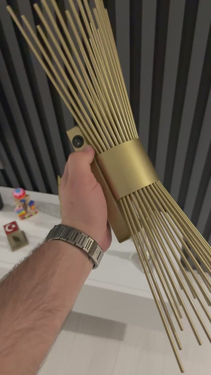 Eskitme Gold Pilli ve Elektrikli Aplik Kirpi Model