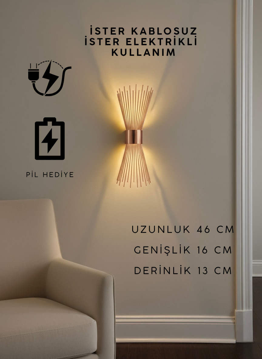 Rose Renk Pilli ve Elektrikli Aplik Kirpi Model